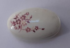 MEISSEN scatolina in porcellana forma ovale decorazione floreale Mohawk Deruta