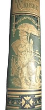 ROBINSON CRUSOE Fine Victorian Binding Daniel Defoe Circa 1870 1800s Illustrated