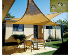 Vela tenda ombreggiante triangolare parasole frangisole da giardino ecru' 3x3x3