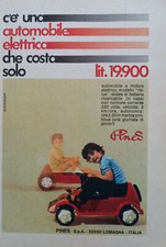 Pubblicità Advertising Italian Clipping 1970 PINES Automobile elettrica