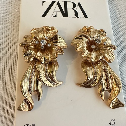 New zara gold sparkly flower - sparkly,