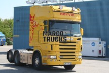 Truck photo Scania R580 tractor unit only Norway yellow HØYVIK #b6qo