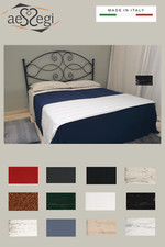 Testata letto matrimoniale in ferro battuto Gentjana con giroletto