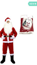Vestito Costume Di Babbo Natale Premium Velluto Adulto Uomo Santa Claus Tg Unica