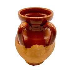 Pignata in Terracotta Semi-Smaltata Italiana - Altezza - 18 cm