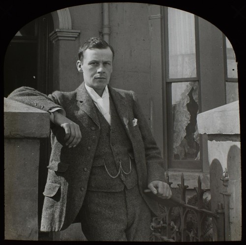 Magic lantern slide man - lantern,
