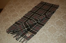 Glen Lyon Scotland, Sciarpa uomo, Tartan grigio nero rosso, Lana, Usata