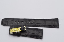 BAUME & MERCIER Bracciale In Pelle 21Mm Per Chiusura A Doppia 18Mm Nero Nuovo