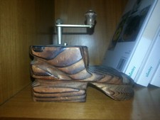 ANTICO MACINA PEPE MACINONO SCARPA IN LEGNO RURALE DA TAVOLO MANOVELLA VINTAGE 