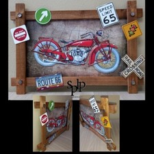 Quadro Muro In Rilievo Moto