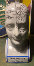 Frenologia Testa Frenologico Porcellana Busto L.N. Fowler Neurologia scultura