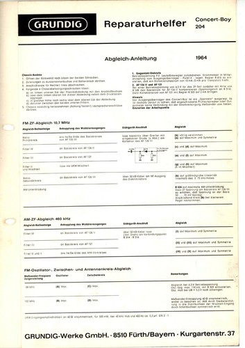 Grundig manuale servizio - grundig, di