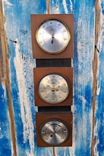 Stazione Barometrica Da Parete Vintage Barometro Igrometro Termometro In Legno