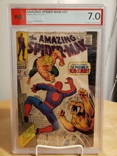 AMAZING SPIDER-MAN # 57 PSA 7.0 PAGINE DA BIANCO SPORCO A BIANCO_ KA-ZAR! ZABU! ROMITA!