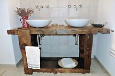 Mobile per bagno BANCO FALEGNAME legno antico NO sanitari 160x50xh80cm SU MISURA