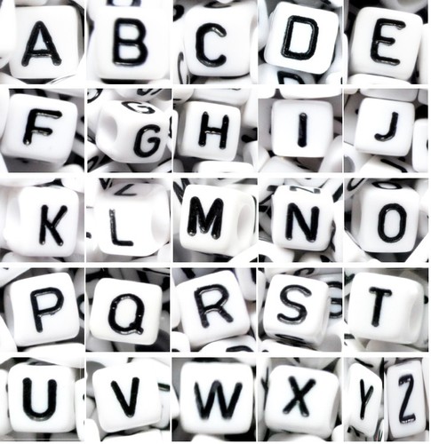 100 perline lettere - pz,