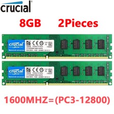 CRUCIAL DDR3 1600 MHz 16 GB (2 x 8 GB) PC3-12800 desktop 240 pin memoria DIMM RAM 16 GB