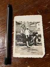 Foto moto ariel donna bimbo anni 30 epoca fotografia