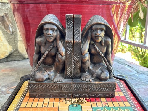 Fermalibri vintage legno - fermalibri, in