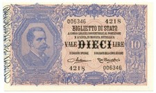 10 LIRE BIGLIETTO DI STATO