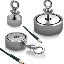 Magnete di ricerca al neodimio magnete da montagna fino a 900KG 2 fori N45 nichelato pesca magnetica