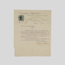 Autografo Peppino Villani Macchietta Lettera a Floriano Del Secolo 1907  Napoli