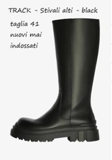 STIVALI ALTI NERI-UNISEX-ZAMPA LARGA-TAGLIA 41-CERNIERA POSTERIORE