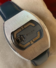 Orologio Buler Jump Hour Vintage Anni 70 Swiss Made Space Age Design...