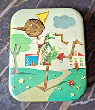 Splendida scatola  di latta Motta raffigurante Pinocchio anni 50 / 60