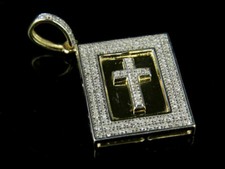 14K Yellow Gold Finish Round Cut VVS1 Diamond Holy Bible Pendant Charm 1.2 Ct
