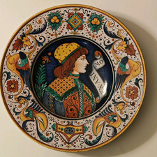 Piatto maiolica ceramica Ditta Grazia di Deruta (Perugia) Metà Del 900