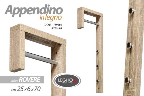 Appendino rovere appendiabiti - rovere,
