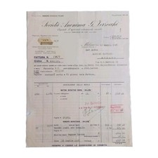 1926 Società Anonima G. Verzocchi Mattoni Refrattari Milano Fattura C02360