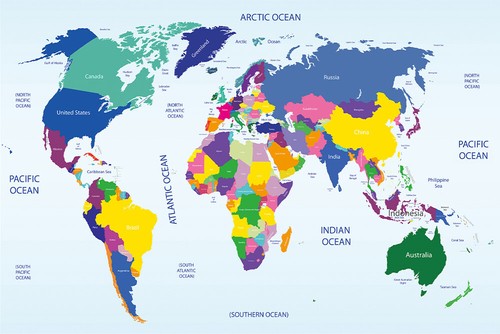 Poster stampa mappa del mondo - stampa,