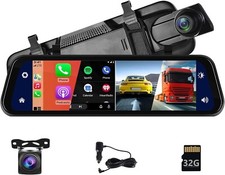 SPECCHIETTO RETROVISORE DASHCAM AUTO CARPLAY WIRELESS ANDROID AUTO RETROCAMERA