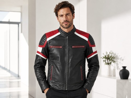 Giacca motociclista uomo nera - giacca,
