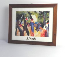 Stampa August Macke Passeggiata 1913 Incorniciato su cornice in legno Quadro