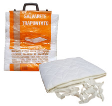 Coprirete singolo trapuntato imbottito salvarete copertura rete Pillove bianco