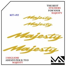 KIT 4 ADESIVI Stickers SCRITTA LOGO YAMAHA MAJESTY 400 250 125 COLORE ORO