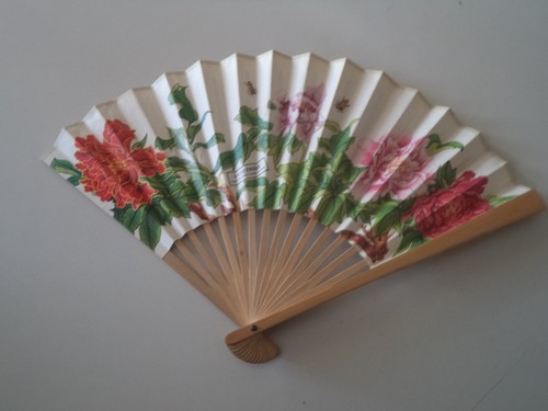 Vecchio ventaglio legno e - vecchio,