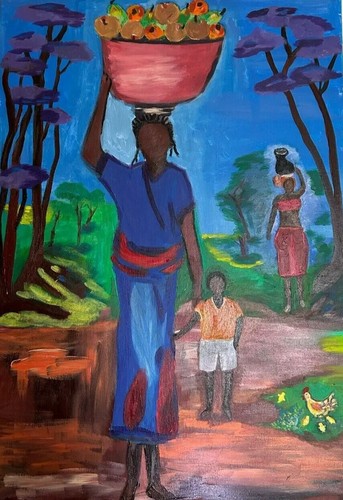 Quadro africa tela acrilico - quadro,