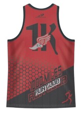 MEN'S PERFORMANCE TANK TOP SHIRTS -  1KRC -  RUN 1000 MILES CHALLENGE - RED