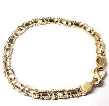 Bracciale vintage anni '70 da uomo in oro massiccio 18k maglia occhio di pernice