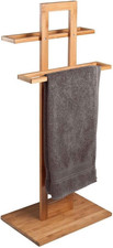 Porta Asciugamani Da Terra a Piantana in Legno Di Bambu' Portasciugamani Bagno B