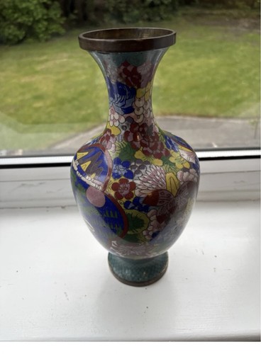 Vaso smaltato cloisonné