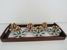 SET DI 6 TAZZINE MIGNON DUCA DI BAVARIA ceramica porcellana con vassoio in legno