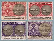 EI0654 Poster Francobollo Italia - 1928 - Esposizione Canele - Kennel Club Italiano