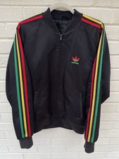 ADIDAS Giacca Uomo Piccola Nera Originale Firebird Trefoil Imbottita Rasta Giamaica
