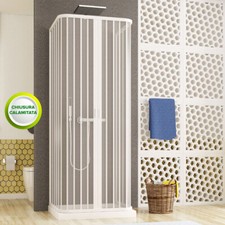 BOX CABINA DOCCIA 3 LATI 2 ANTE APRIBILI A SOFFIETTO H CM 185 IN PVC MOD. TERRY
