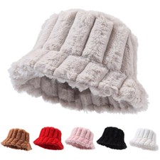 Women Faux Fur Bucket Soft